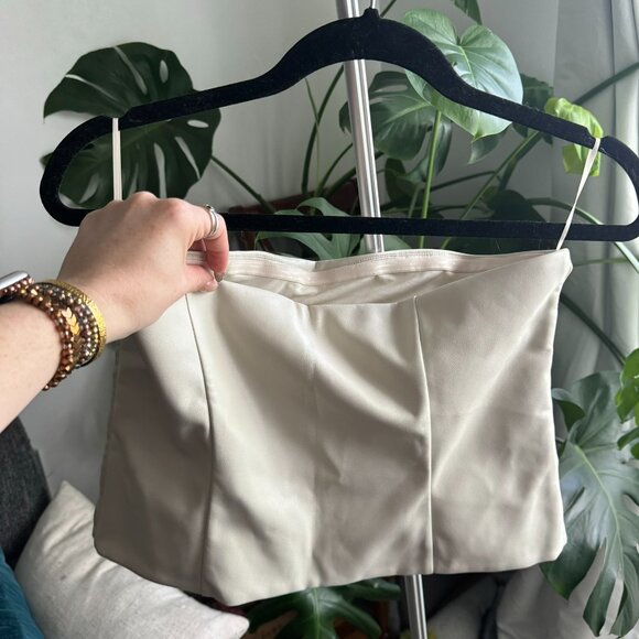 Dynamite Faux Leather Strapless Top - Picture 3 of 4